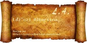 Lóczi Albertina névjegykártya